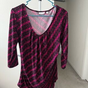 Pink and Black Patterned Dress